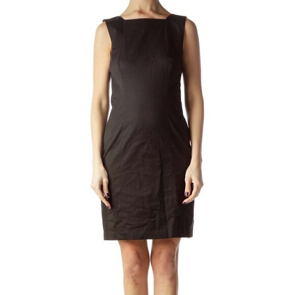 Banana Republic Black Square Neck Sleeveless Work Dress - Picture 1 of 3
